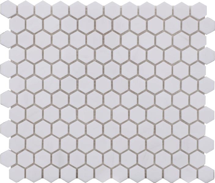 GLACIER WHITE POLISHED 1x1 HEX MOSAIC