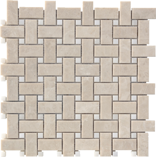 CREMA ELLA BASKETWEAVE MOSAIC